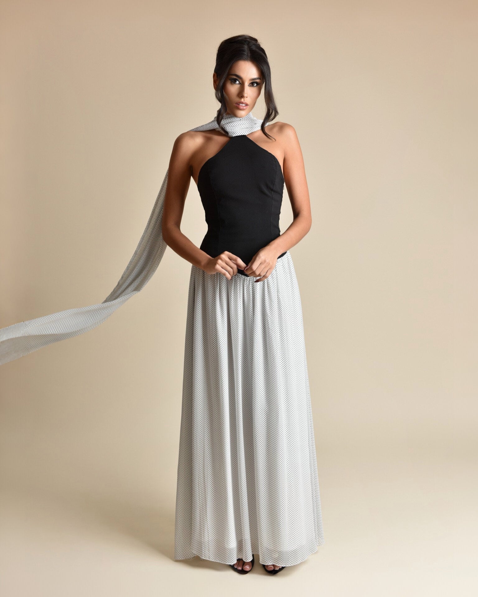 sachin and babi light blue dress ABERCROMBIE + FITCH Halterneck Scarf Cutout Midi Dress