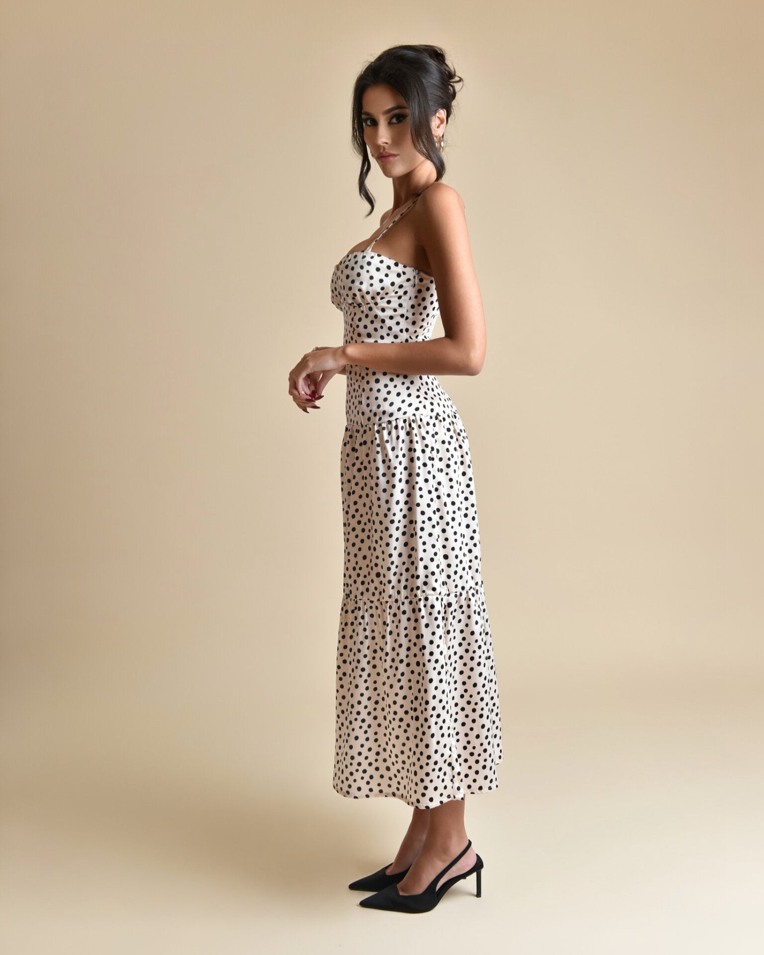 Bustier Midi Dress with Delicate Straps - APHRODITE