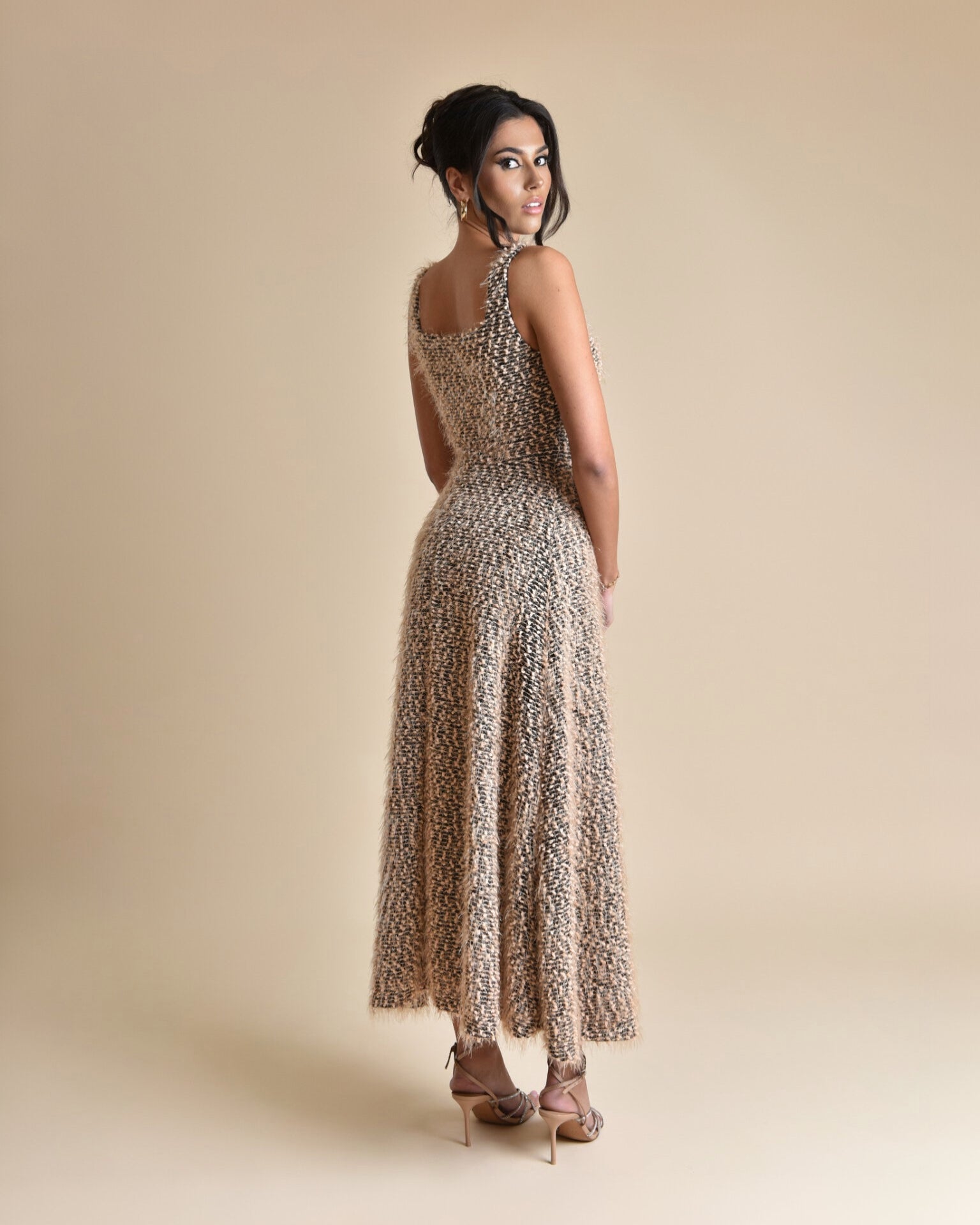 Textured Midi Dress - Neutral Mix - MAIA